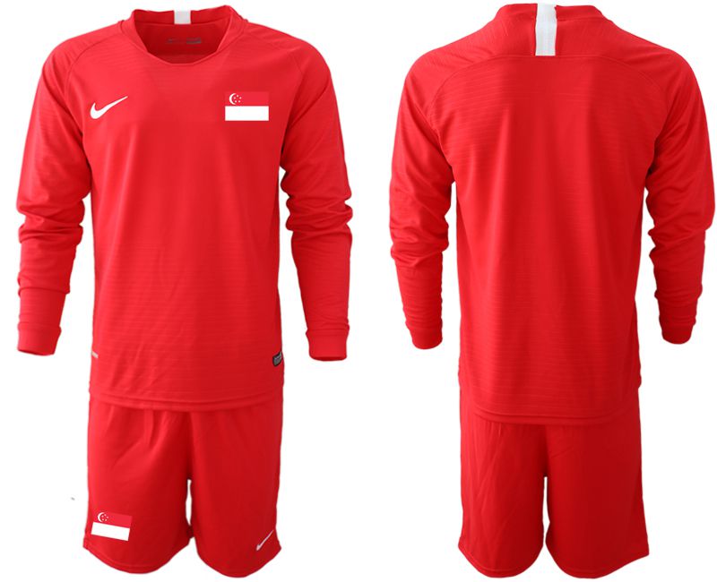Men 2021 World Cup National Spain Singapore home long sleeve Soccer Jerseys
